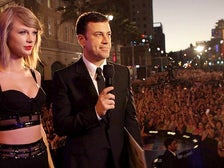 Taylor Swift and Jimmy Kimmel on Hollywood Boulevard