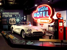 1960 Corvette and "Western Motel" neon sign from "Route 66" at the Autry