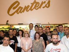 President Barack Obama poses with staff at Canter’s Delicatessen in Los Angeles, July 24, 2014. (Official White House Photo by Pete Souza)