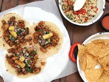 Tacos, elote and guac at Salazar
