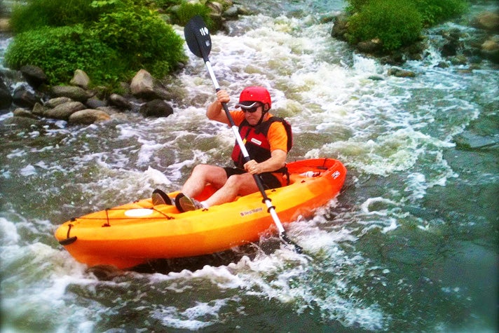 Shooting the rapids in the Glendale Narrows
