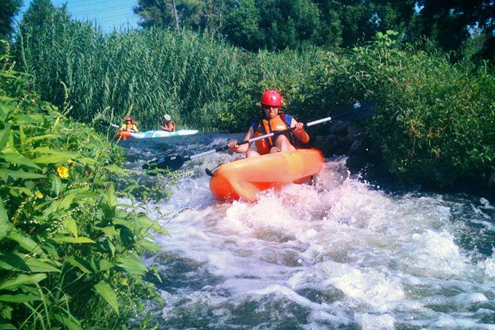 Whitewater kayaking on the L.A. River