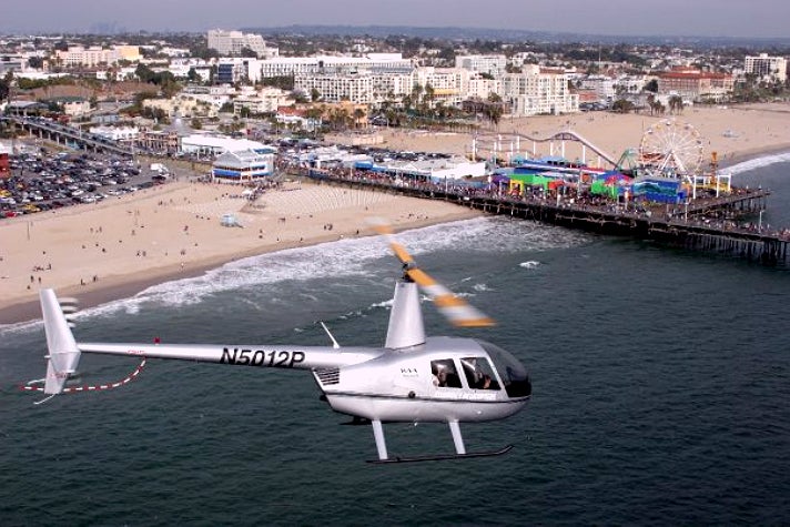 Celebrity Helicopters flying over the Santa Monica Pier