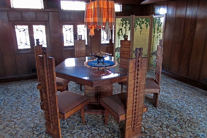 Dining room at Hollyhock House