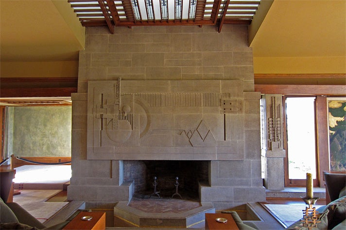 FIreplace at Hollyhock House