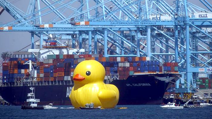 World’s tallest rubber duck at the Port of Los Angeles