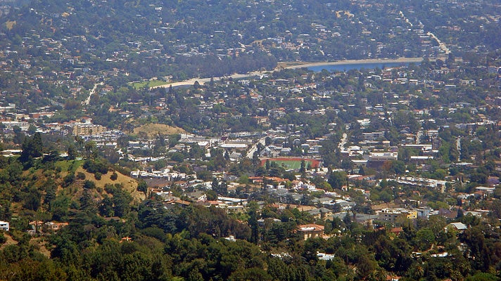 View of Silver Lake and surrounding neighborhoods from Mount Hollywood
