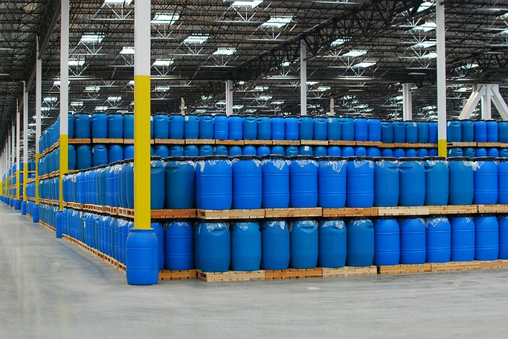 Base sauce stored in 55-gallon drums at Huy Fong Foods