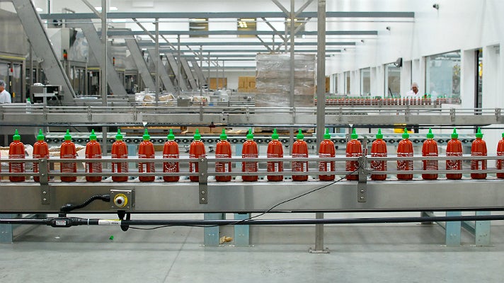 Sriracha bottling line at Huy Fong Foods