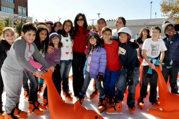 Kristi Yamaguchi visits The Rink in Downtown Burbank