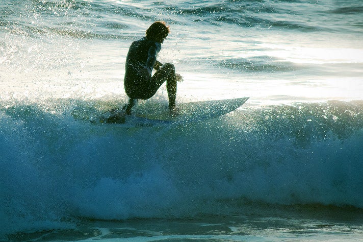 Surfer at El Porto in Manhattan Beach