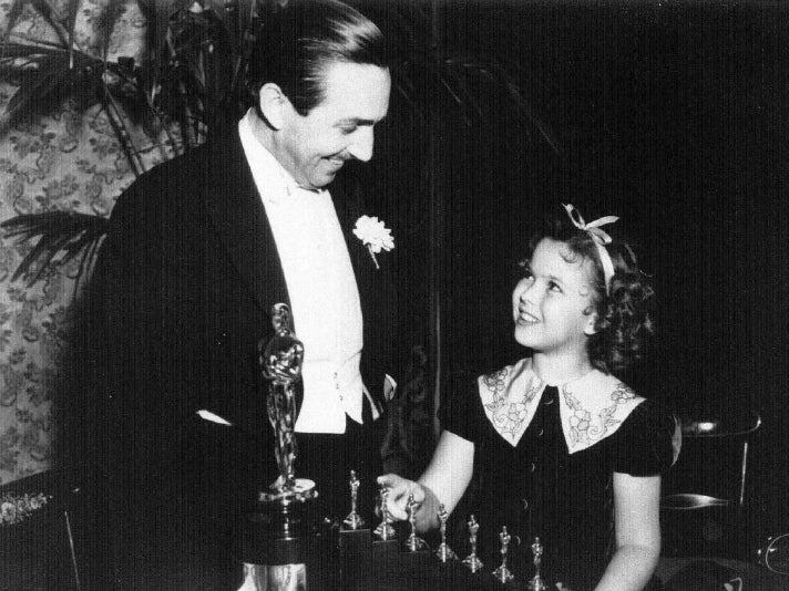 Walt Disney and Shirley Temple at the 1939 Oscars
