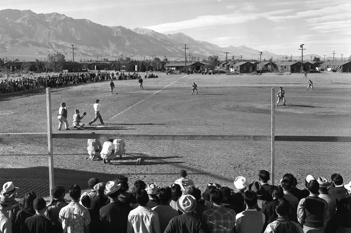 Ansel Adams, “Baseball,” 1943 [detail]. Gelatin silver print (printed 1984). Private collection; courtesy of Photographic Traveling Exhibitions.