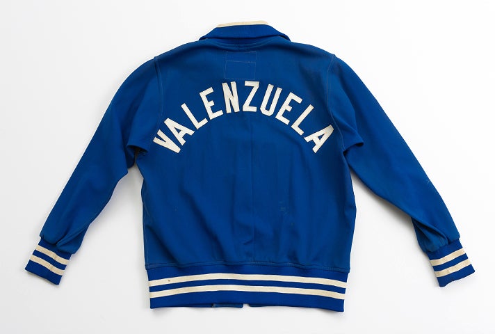Fernando Valenzuela’s warm-up jacket from "Chasing Dreams" at Skirball Cultural Center