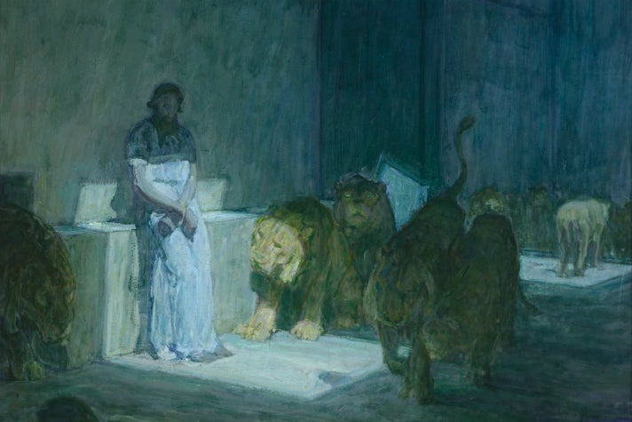 "Daniel in the Lions' Den" by Henry Ossawa Tanner at LACMA