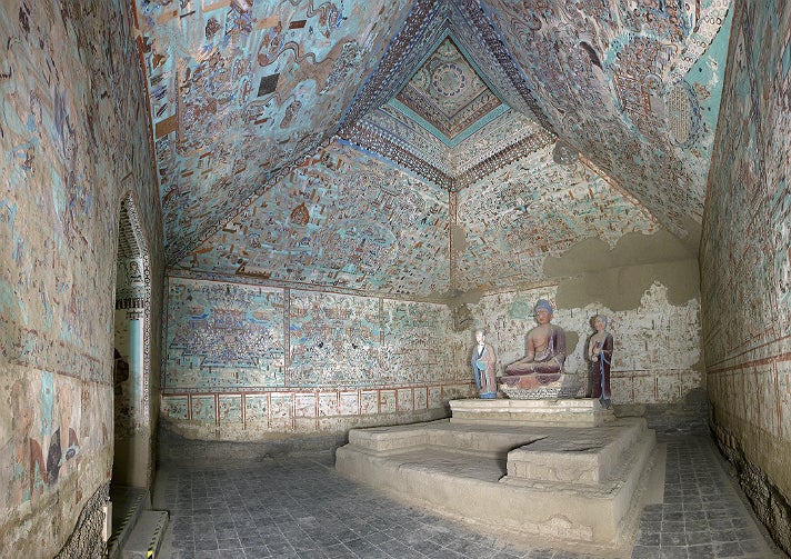 Cave 85, view of the interior, from "Cave Temples of Dunhuang" at the Getty Center