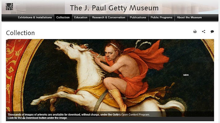 Getty Collections screen capture