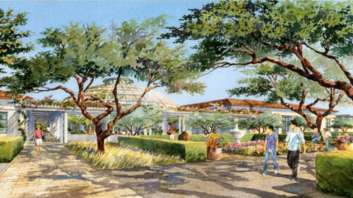 Concept art for the Steven S. Koblik Education and Visitor Center at The Huntington