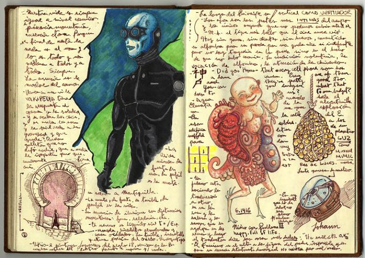 Guillermo del Toro, page from Notebook 4 at LACMA