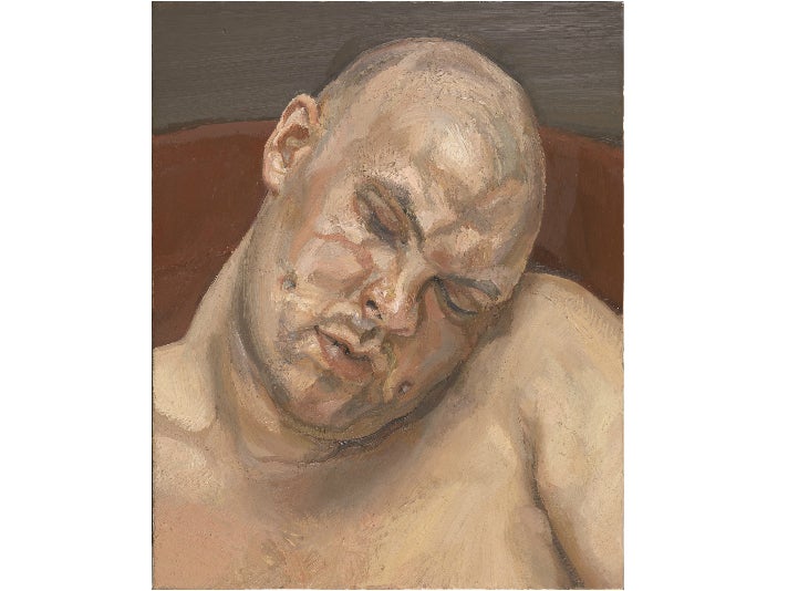 "Leigh Bowery," 1991, by Lucian Freud at the Getty Center