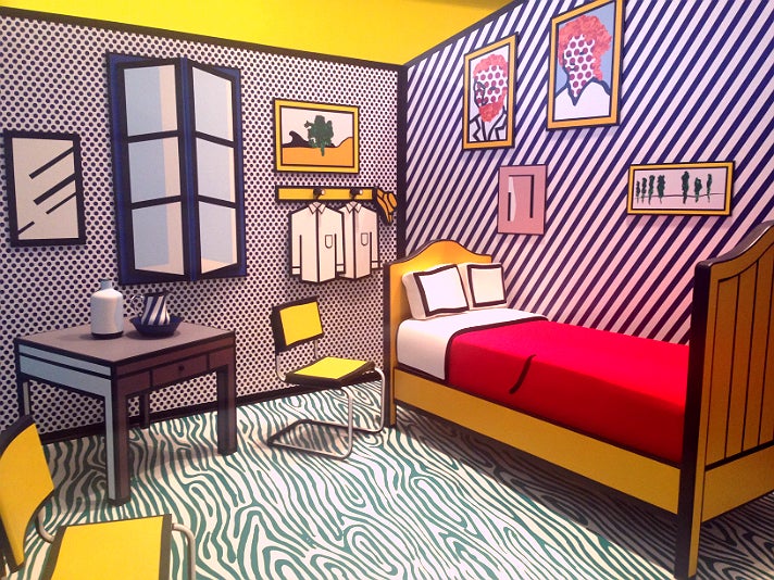 Roy Lichtenstein, "Bedroom at Arles" installation at Skirball Cultural Center