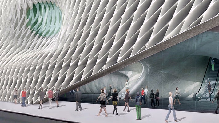 Rendering of The Broad museum entrance