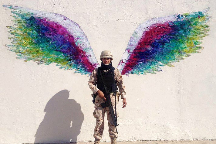 Angel wings in Juarez, Mexico