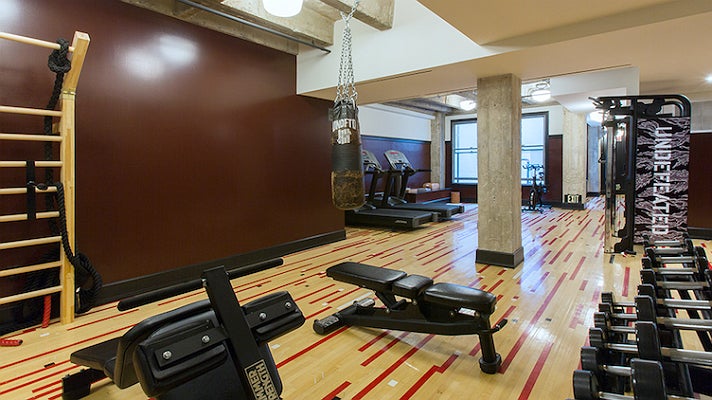 Fitness center at the Ace Hotel Downtown Los Angeles