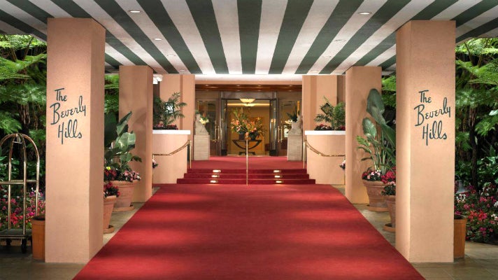 Red carpet entrance to The Beverly Hills Hotel