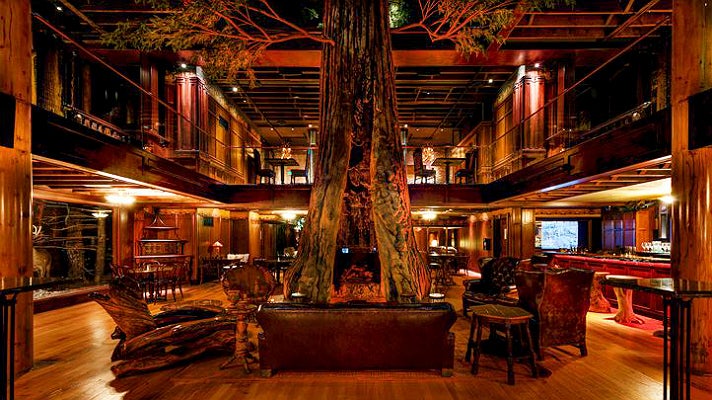 Redwood tree and atrium at Clifton's