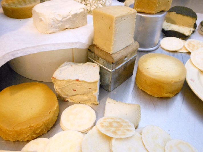 Vromage vegan cheese display