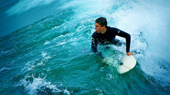 Surfing in Manhattan Beach