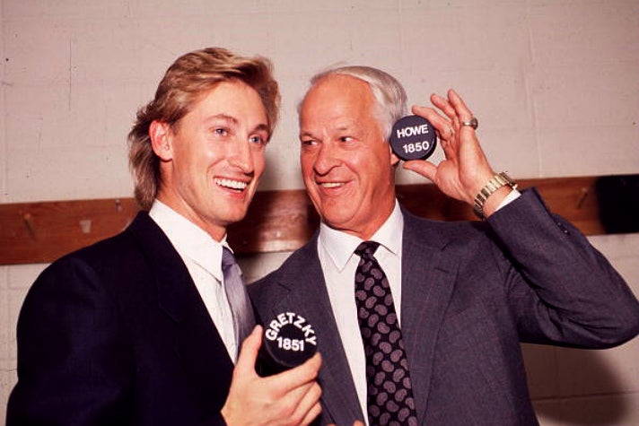 Wayne Gretzky and Gordie Howe
