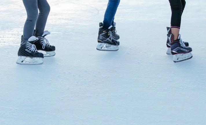 Outdoor ice skating at Westfield Santa Anita