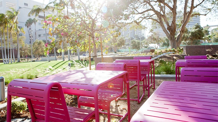 Grand Park pink benches