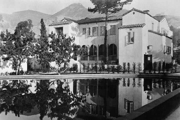 Main House and swimming pool at the Garden of Allah, circa 1940s