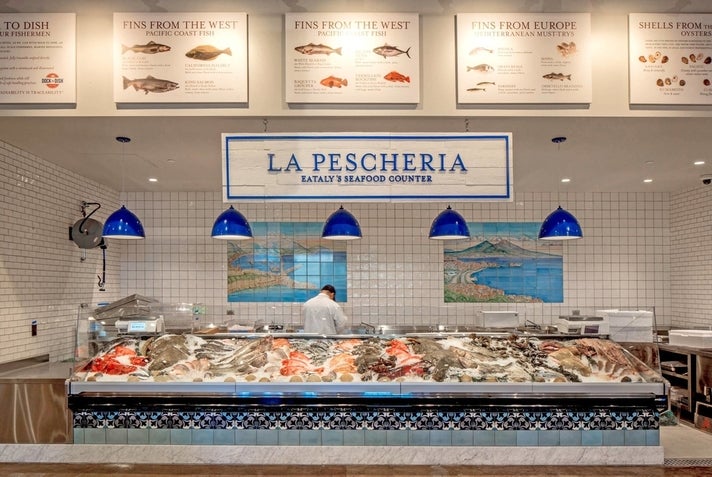 Seafood counter at Eataly Los Angeles