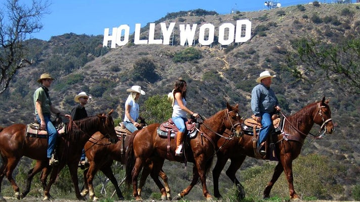 Hollywood Sign viewed from horseback
