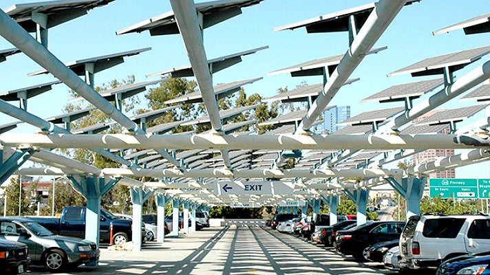 Solar panels at the Los Angeles Convention Center