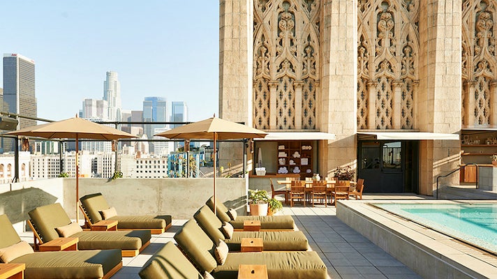 Rooftop pool at the Ace Hotel Downtown Los Angeles
