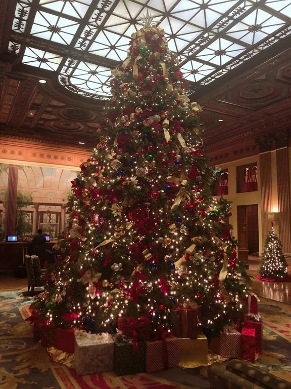 Christmas Tree in the lobby of the Millennium Biltmore