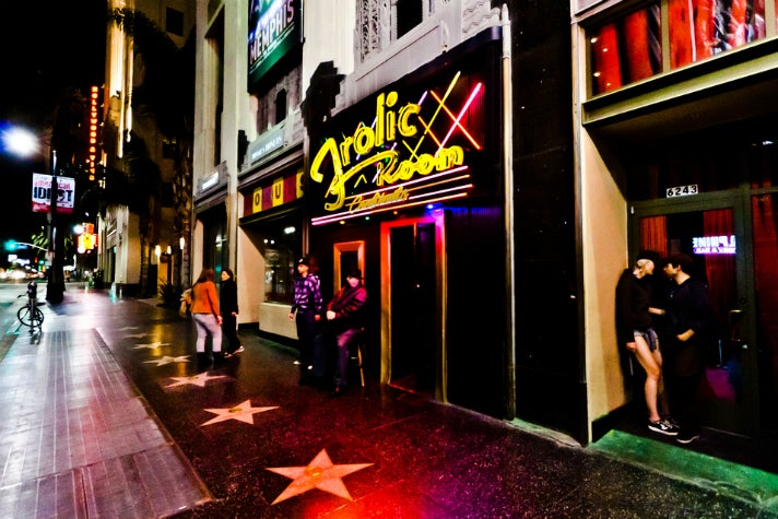 Outside the Frolic Room on Hollywood Boulevard
