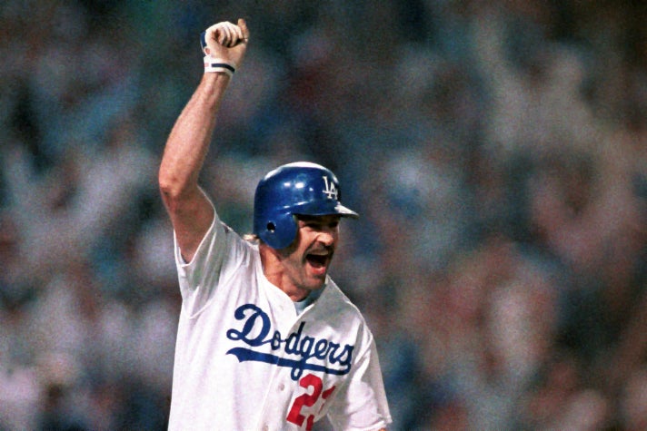 Kirk Gibson circles the bases after his legendary home run