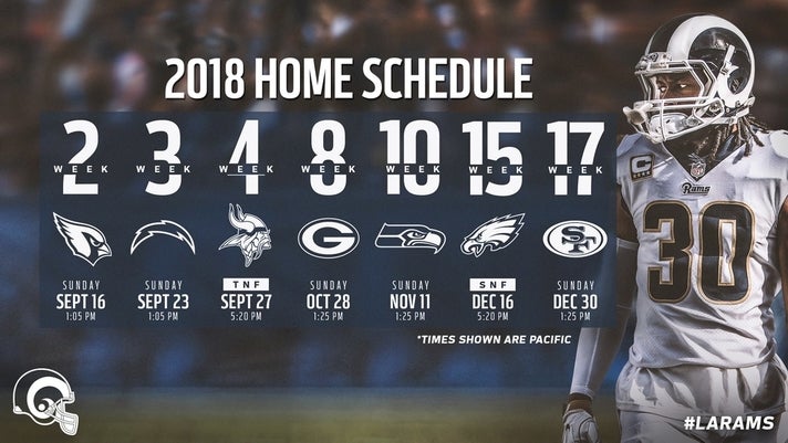 Los Angeles Rams 2018 home schedule