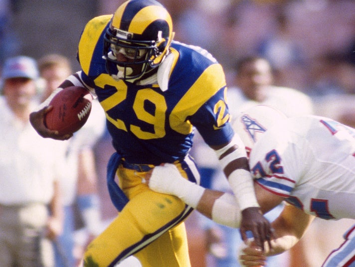 Eric Dickerson broke the NFL single-season rushing record against the Houston Oilers