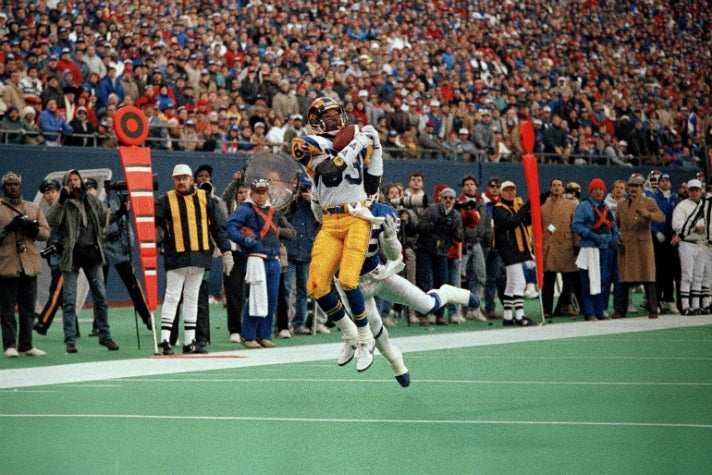 Flipper Anderson of the Los Angeles Rams scored the game winning touchdown against the New York Giants on Jan. 7, 1990