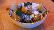 Fried green olives at Wildcraft Sourdough Pizza