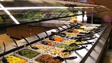 Salad and hot food bar at Co-Opportunity