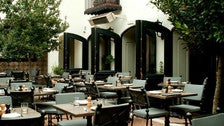 Patio at A.O.C. restaurant in Los Angeles