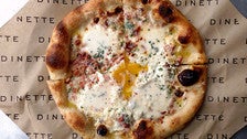 Breakfast pizza at Dinette